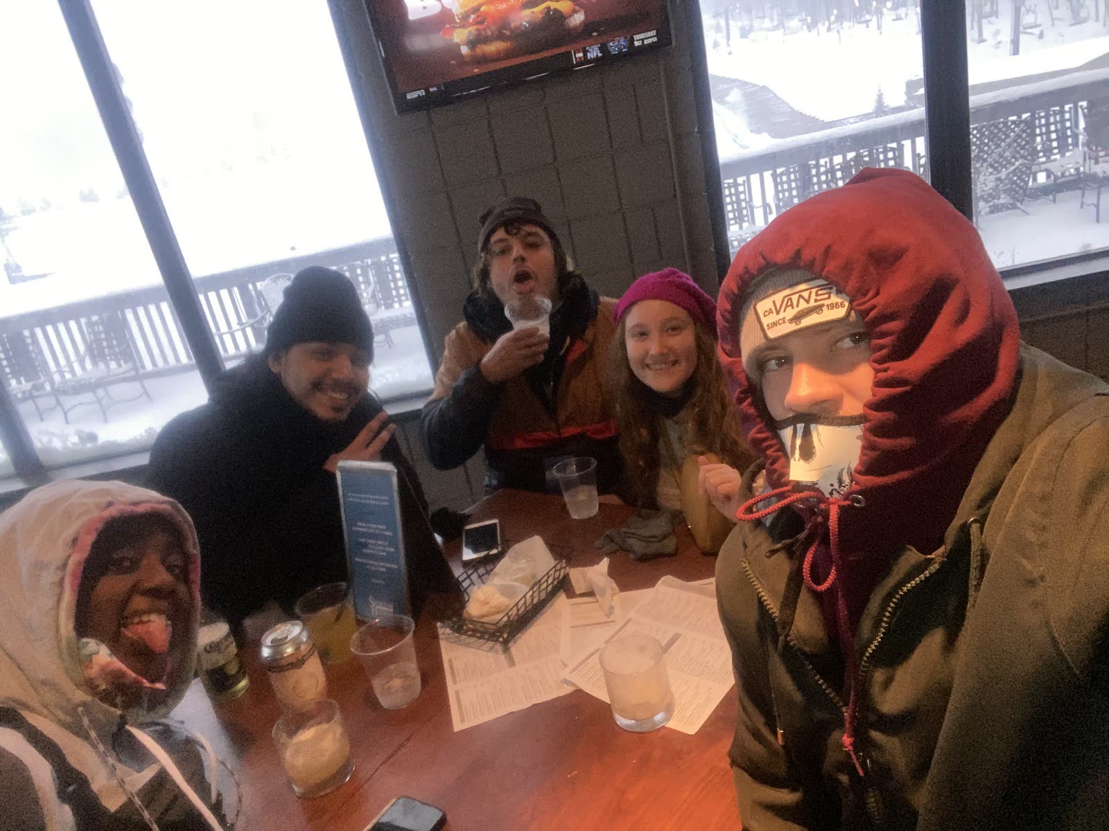 Lodge table after a day on the mountain